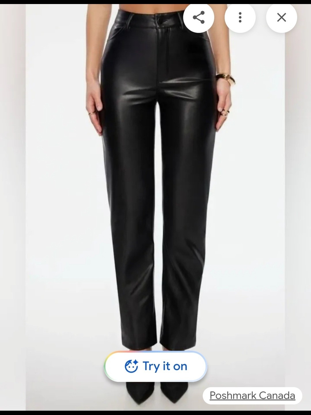 Dynamite Black Faux Leather Straight Leg Pants